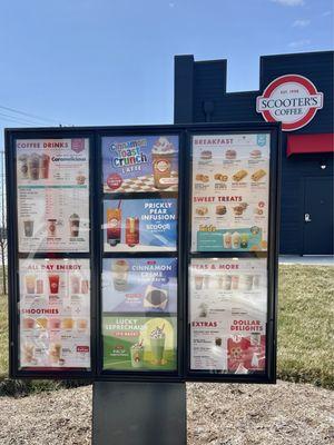 Drive-thru menu