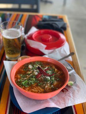 Menudo with tortillas