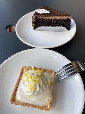 Lemon Tart and Sacher Torte -- Sacher isn't like the real Sacher sadly