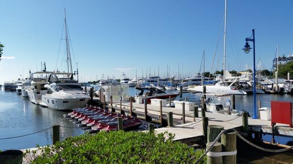 Waiting at the lounge area getting taught how to commandeer our boat!