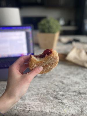 Cherry filled donut! No wonder these are sold out