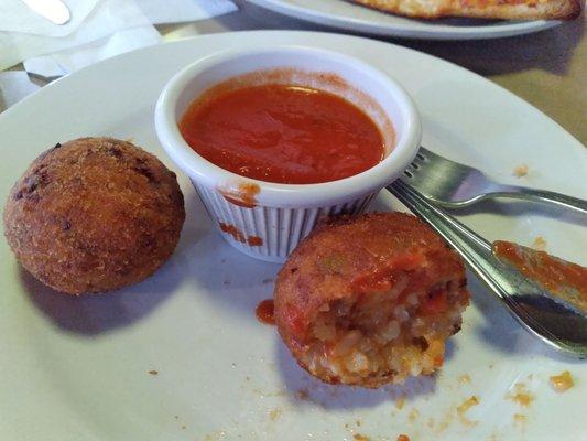 Arancini balls ... delectable fried perfection.