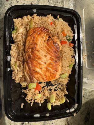 Sweet Basil Salmon Fried Rice - no flavor, stick to the sushi.