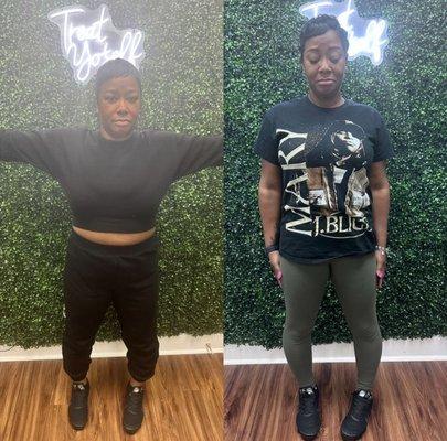 Behold the incredible transformation on our Semaglutide weight loss program!  Significant weight loss achieved through our tailor