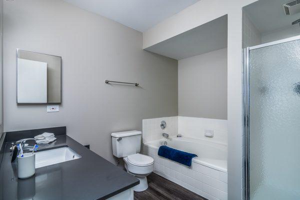 Master bathroom in our 2 bed 2 bath elite floor plan.