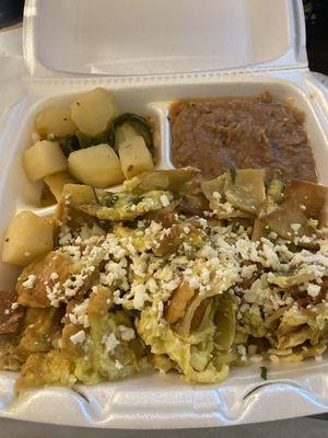 Chilaquiles with green sauce