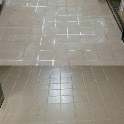 Commercial floor before and after