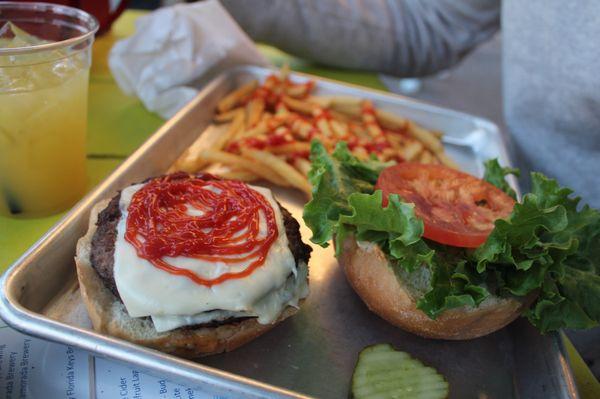 Burger and fries