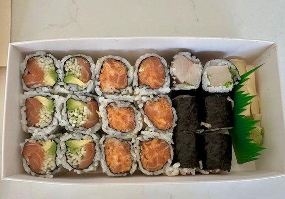 (3) Rolls ... Alaska Roll, Spicy Crunchy Salmon + Yellowtail + Scallion Roll (SRZ) $16.99