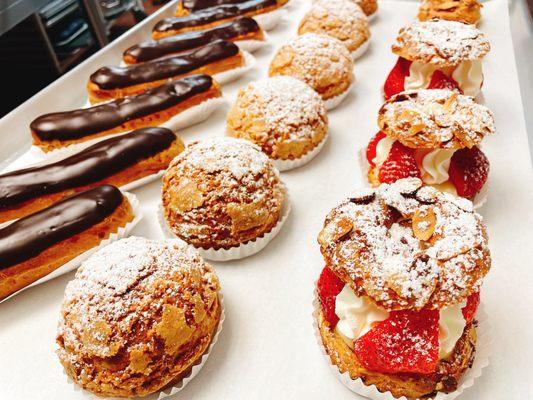 Choux Pastries: Paris Brest, Cream Puff, and Eclair