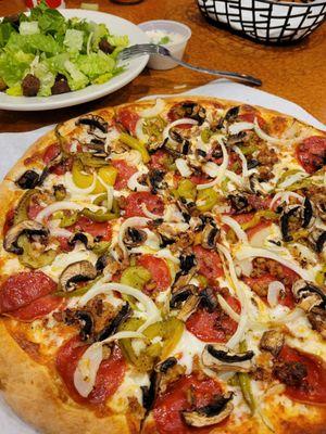 Combo Pizza and Caesars Salad