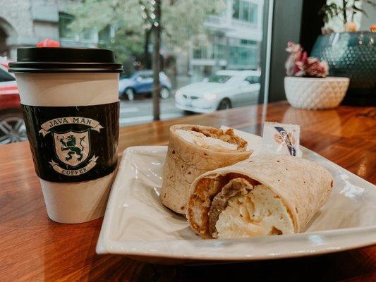 Java Latte, breakfast burrito