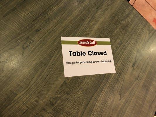 More than half of the tables were closed.