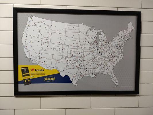 Their map of Loves and Speedco locations in the continental U.S.