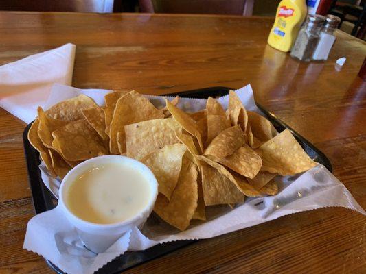 Chips and cheese dip.