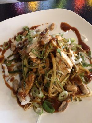 Spicy Zoodles with tofu.