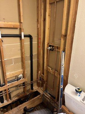 bathroom renovation, plumbing and installation, painting and electricity