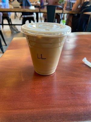 regular iced lavender latte