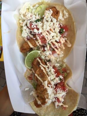 Battered fish tacos