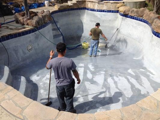 Pool clean up.