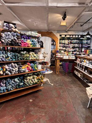 A wide variety of hand-dyed yarns