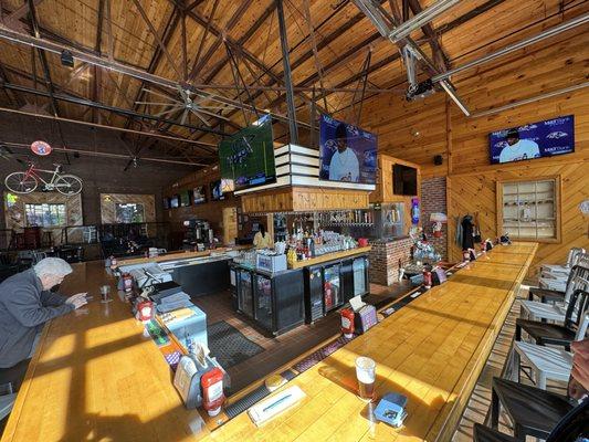 Lots of room and space to watch your favorite team play while having some ice cold brews!