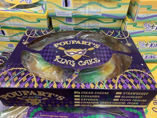 Yummy king cakes from a Lafayette bakery sold here in BR!