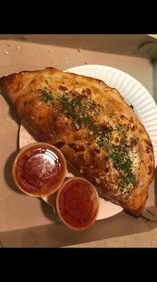 A personal sized calzone with your choice of toppings!