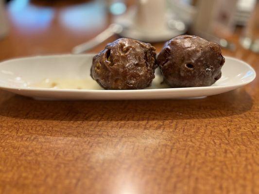 Apple fritters. 2 out of the 3 since my hubby ate one before I could take the pic :)