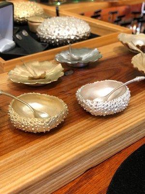 Sea Urchin Salt/Spice bowls with spoon