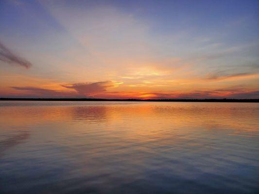 Sunset from outdoor seating