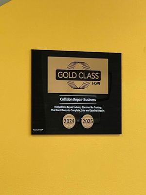 Gold Class Certificate