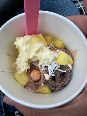 Dole whipped pineapple and dutch chocolate