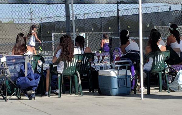 Los Osos High, girls tennis team visiting Rancho Cucamonga High