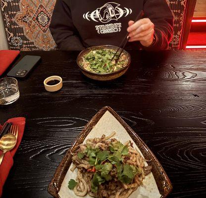 Braised Cumin Lamb Noodles and Shaoxing Braised Duck Laab