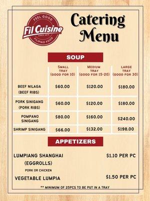 Catering Menu Soup and Appetizers