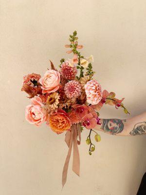 Full Service floral design custom wedding bouquet.