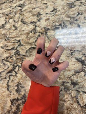 Black nails but fun accent