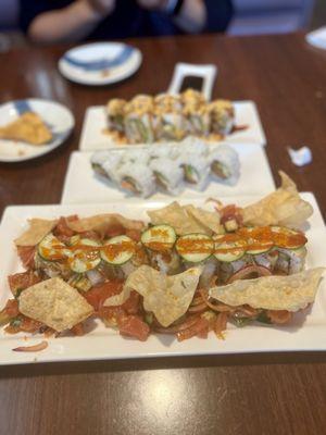 From top to bottom: Katsu Roll, Philly Roll & Titanic Roll