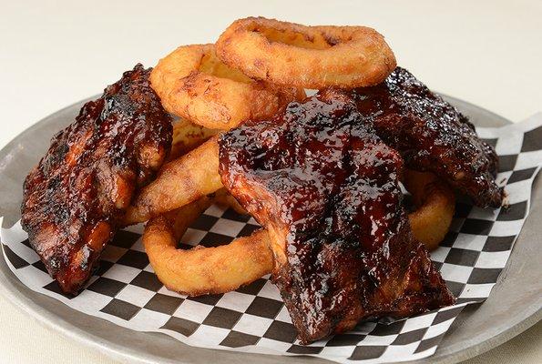 BBQ Ribs & Onion Rings