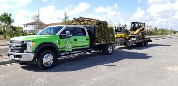 Truck is loaded and ready for transport.