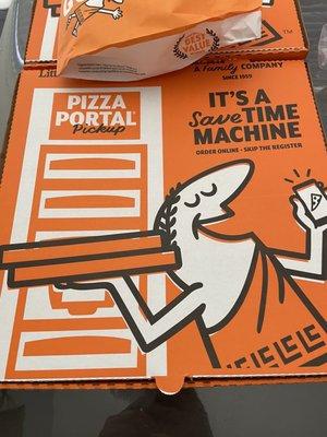 Box promoting their convenient Pizza Portal