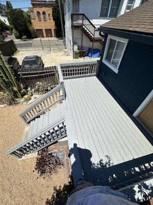 Wood deck, repair, refinishing & exterior painting. (After)