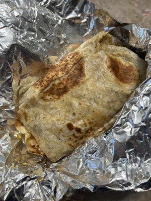 Whole burrito that is actually in a cooked tortilla