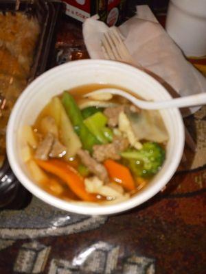 House special soup( beef, chicken, shrimp fresh vegetables )Healthy and delicious for this cold weather!