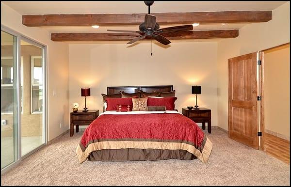 Builder's Model Home in Placitas - CORT Furniture Rental Madden King Bed and nightstands.