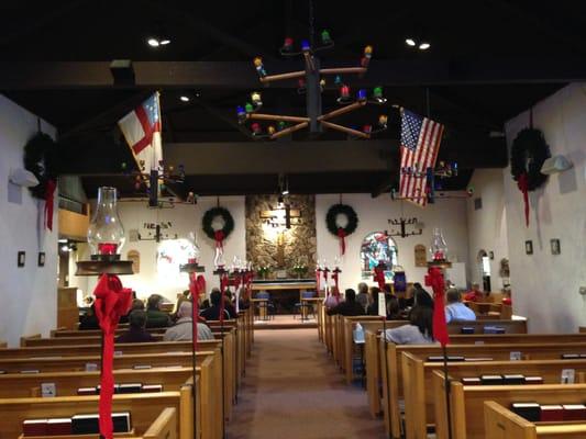 Church of the Good Shepherd, interior decorated for the Christmas season