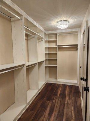 Custom Walk In Closet in White California Closets San Diego designed by Stefanie