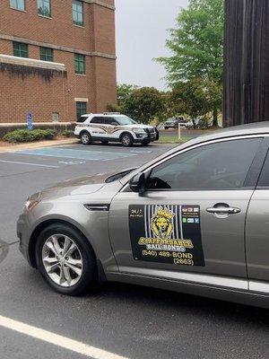 Stephanie's A-1 Affordable Bail Bonds car parked at Henry County Magistrate's Office