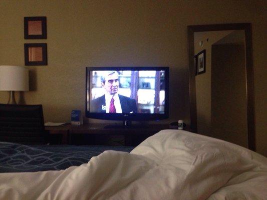 Law & Order on a fuzzy tv.